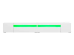 Online Hauss Spole Suporte de TV com iluminação LED e 4 portas - Madeira MDF Branco