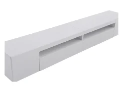 Online Hauss Spole Suporte de TV com iluminação LED e 4 portas - Madeira MDF Branco