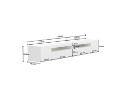 Online Hauss Spole Suporte de TV com iluminação LED e 4 portas - Madeira MDF Branco