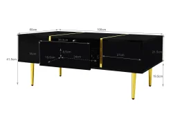 Hot Suporte de TV Brilliance e conjunto moderno de mesa de centro, armários de armazenamento, Preto