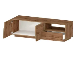 Online Dmora Suporte de TV Dcoulibal, Aparador de sala baixa com 2 portas e 1 gaveta, Base de suporte de TV, 150x44h46 cm, Carvalho Castanho