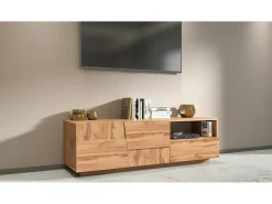 Online Dmora Suporte de TV Dcoulibal, Aparador de sala baixa com 2 portas e 1 gaveta, Base de suporte de TV, 150x44h46 cm, Carvalho Castanho