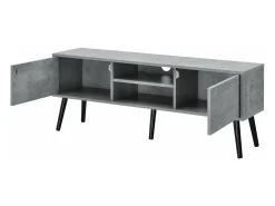 Móvel De Tv|Mobikasa Suporte de TV de design com suporte para TV de 120 cm efeito concreto preto 03_0005863 Cinzento claro