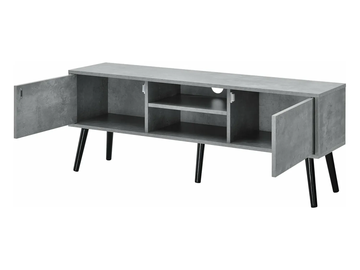 Móvel De Tv|Mobikasa Suporte de TV de design com suporte para TV de 120 cm efeito concreto preto 03_0005863 Cinzento claro