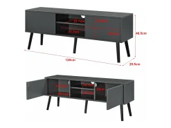 Helloshop26 Suporte de TV de design suporte para TV de 120 cm cinza escuro/ 03_0005864^ Móvel De Tv