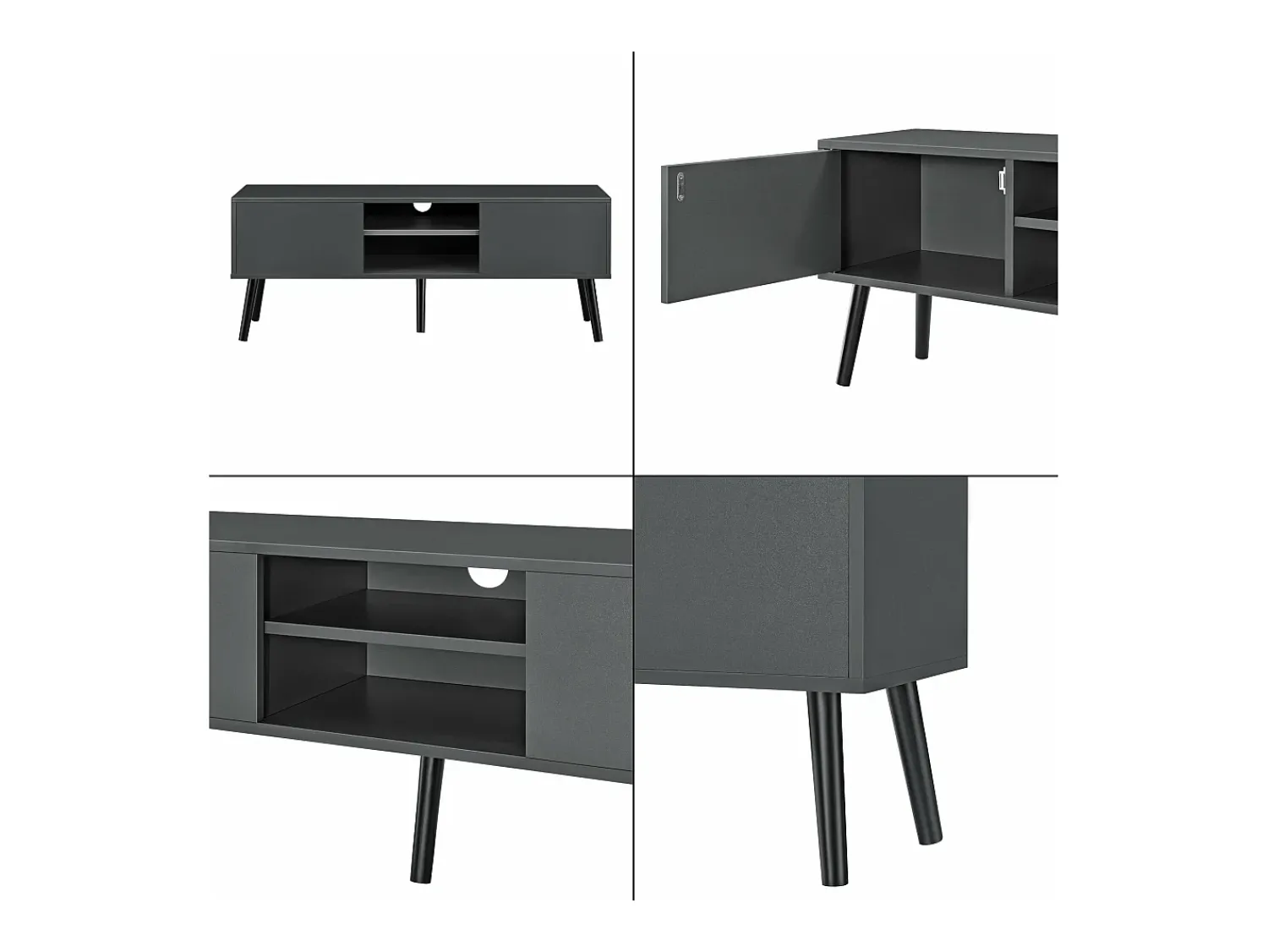 Helloshop26 Suporte de TV de design suporte para TV de 120 cm cinza escuro/ 03_0005864^ Móvel De Tv