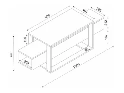 Clearance Dmora Suporte de TV Dgiacint, Aparador de sala, Armário de TV baixo, Base de parede equipada, 160x46h50 cm, e Dourado Branco