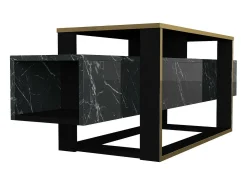 Móvel De Tv*Dmora Suporte de TV Dgiacint, Aparador de sala, Armário de TV baixo, Base de parede equipada, 160x46h50 cm, e Dourado Preto