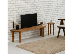 New Dmora Suporte de TV Dgrimald, Aparador de sala, Armário de TV baixo, Base de parede equipada, 140x35h40 cm, Carvalho Castanho