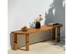 New Dmora Suporte de TV Dgrimald, Aparador de sala, Armário de TV baixo, Base de parede equipada, 140x35h40 cm, Carvalho Castanho