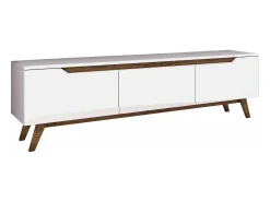 Móvel De Tv|Dmora Suporte de TV Dguidoli, Aparador de sala, Armário de TV baixo, Base de parede equipada, 180x35h49 cm, e Nogueira Branco