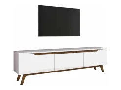 Móvel De Tv|Dmora Suporte de TV Dguidoli, Aparador de sala, Armário de TV baixo, Base de parede equipada, 180x35h49 cm, e Nogueira Branco