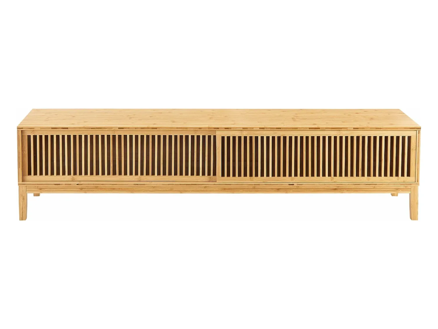Helloshop26 Suporte de TV em bambu 140 x 40 x 38 cm cor natural 03_0007872 Castanho