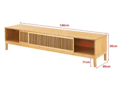Helloshop26 Suporte de TV em bambu 140 x 40 x 38 cm cor natural 03_0007872 Castanho