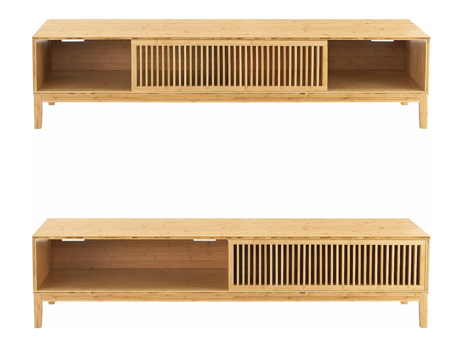 Helloshop26 Suporte de TV em bambu 140 x 40 x 38 cm cor natural 03_0007872 Castanho