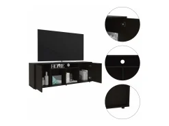 TuHome Suporte de TV em melamina Prana com ampla arrumação e 3 prateleiras, 51.5 cm X 150.4 cm X 37 cm ,^ Móvel De Tv