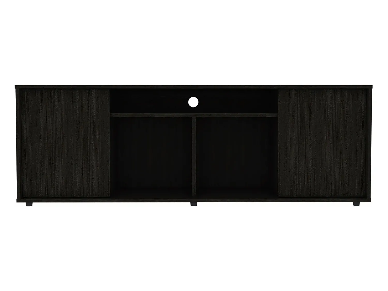 TuHome Suporte de TV em melamina Prana com ampla arrumação e 3 prateleiras, 51.5 cm X 150.4 cm X 37 cm ,^ Móvel De Tv