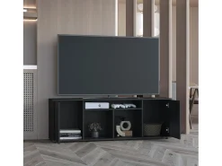 TuHome Suporte de TV em melamina Prana com ampla arrumação e 3 prateleiras, 51.5 cm X 150.4 cm X 37 cm ,^ Móvel De Tv