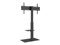 Hot Suporte de TV Giratório SucceBuy, Altura Ajustável para Televisores de 81 a 216 CM, Suporte de Chão Portátil com Base de Vidro Temperado, Quarto Preto