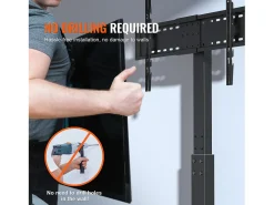 Hot Suporte de TV Giratório SucceBuy, Altura Ajustável para Televisores de 81 a 216 CM, Suporte de Chão Portátil com Base de Vidro Temperado, Quarto Preto