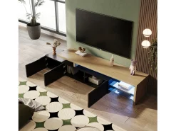 Suporte de TV LED moderno – e Carvalho, 200 cm, com carregador europeu^ Móvel De Tv