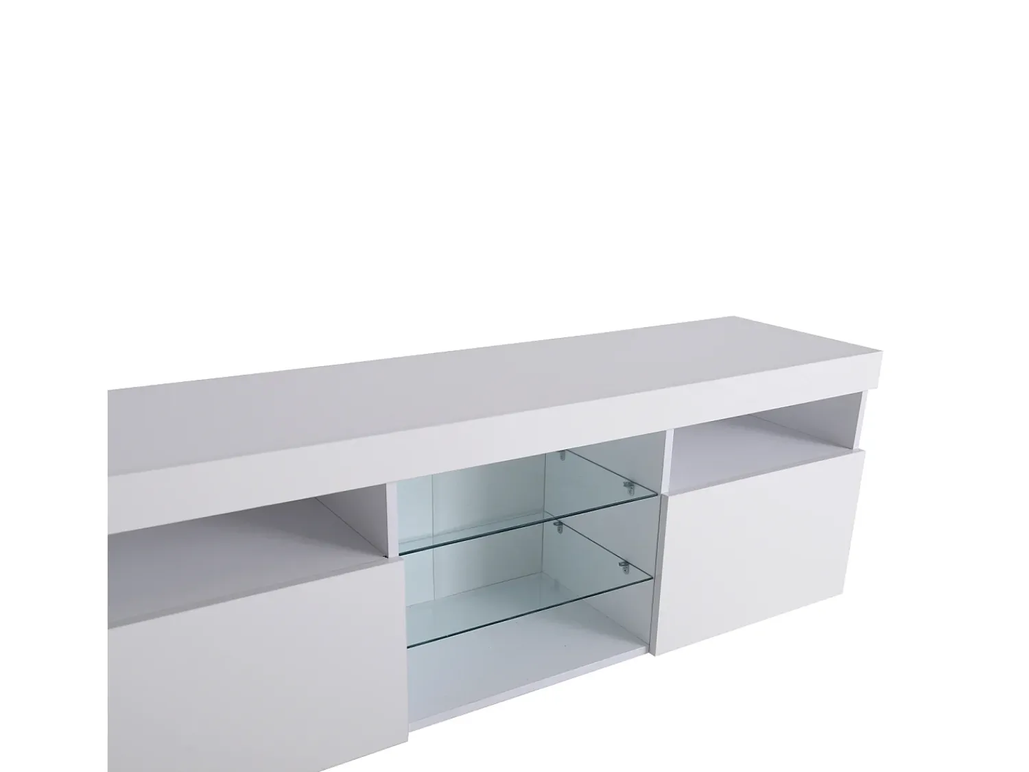 Móvel De Tv* Suporte de TV moderno , painel transparente, LED regulável, para sala de estar e sala de jantar, 180 x 35 x 45 cm Branco