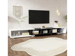 Suporte de TV moderno com altura ajustável (140-260 cm), suporte de TV baixo com função giratória,^ Móvel De Tv