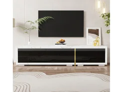 Suporte de TV moderno com altura ajustável (140-260 cm), suporte de TV baixo com função giratória,^ Móvel De Tv
