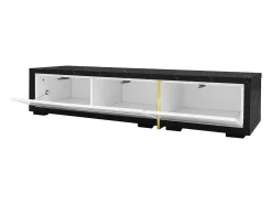 Móvel De Tv| Suporte de TV moderno com altura ajustável (140-260 cm), suporte de TV baixo com função giratória, Branco