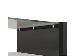 Suporte de TV moderno de alto brilho com LED, 4 portas e 2 gavetas, armazenamento aberto,^ Móvel De Tv
