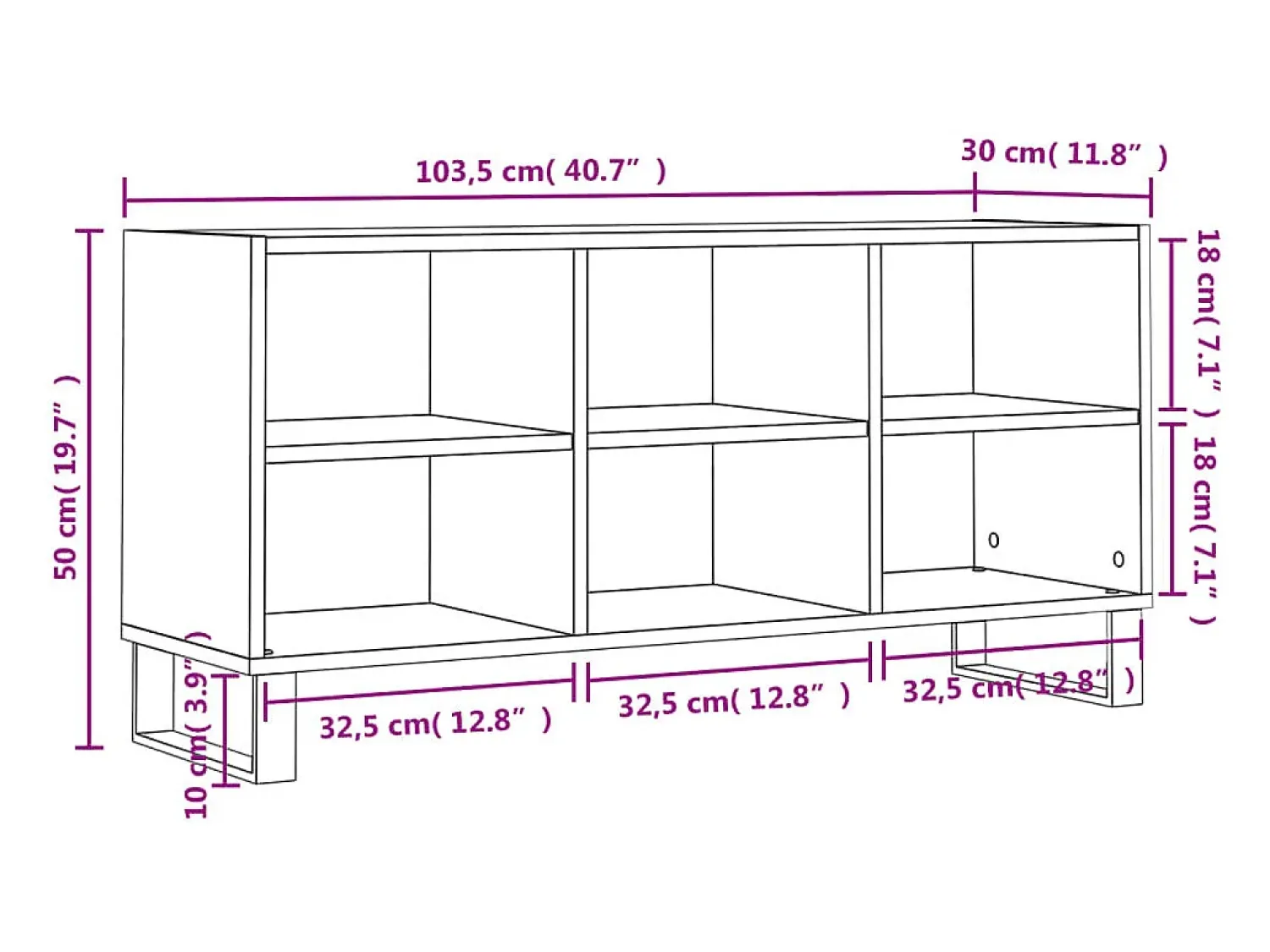 Helloshop26 Suporte de TV multimídia prateleira de TV aparador de TV sala de jantar sala de estar quarto 1035 x 30 x 50 cm madeira projetada cinza 02_0025644^ Móvel De Tv