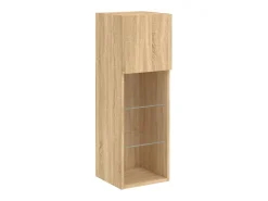 Móvel De Tv*Helloshop26 Suporte de TV multimídia prateleira de TV buffet de TV sala de jantar sala de estar quarto com LED 6 peças carvalho Sonoma madeira projetada marrom 02_0029458 Castanho