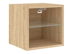 Sale Helloshop26 Suporte de TV multimídia prateleira de TV buffet de TV sala de jantar sala de estar quarto com LED 6 peças carvalho Sonoma madeira projetada marrom 02_0029455 Castanho