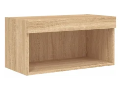 Móvel De Tv|Helloshop26 Suporte de TV multimídia prateleira de TV buffet de TV sala de jantar sala de estar quarto com LED 6 peças carvalho Sonoma madeira projetada marrom 02_0029454 Castanho