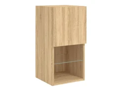 Móvel De Tv|Helloshop26 Suporte de TV multimídia prateleira de TV buffet de TV sala de jantar sala de estar quarto com LED 6 peças carvalho Sonoma madeira projetada marrom 02_0029454 Castanho