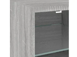 Móvel De Tv*Helloshop26 Suporte de TV multimídia prateleira de TV buffet de TV sala de jantar sala de estar quarto com LED 8 peças Sonoma Engineered Wood cinza 02_0029483 Castanho