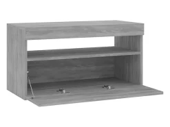 Clearance Helloshop26 Suporte de TV multimídia prateleira de TV aparador armário de TV sala de jantar sala de estar quarto com luzes LED Sonoma 75 x 35 x 40 cm cinza 02_0026828 Cinzento