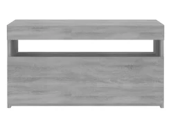 Clearance Helloshop26 Suporte de TV multimídia prateleira de TV aparador armário de TV sala de jantar sala de estar quarto com luzes LED Sonoma 75 x 35 x 40 cm cinza 02_0026828 Cinzento