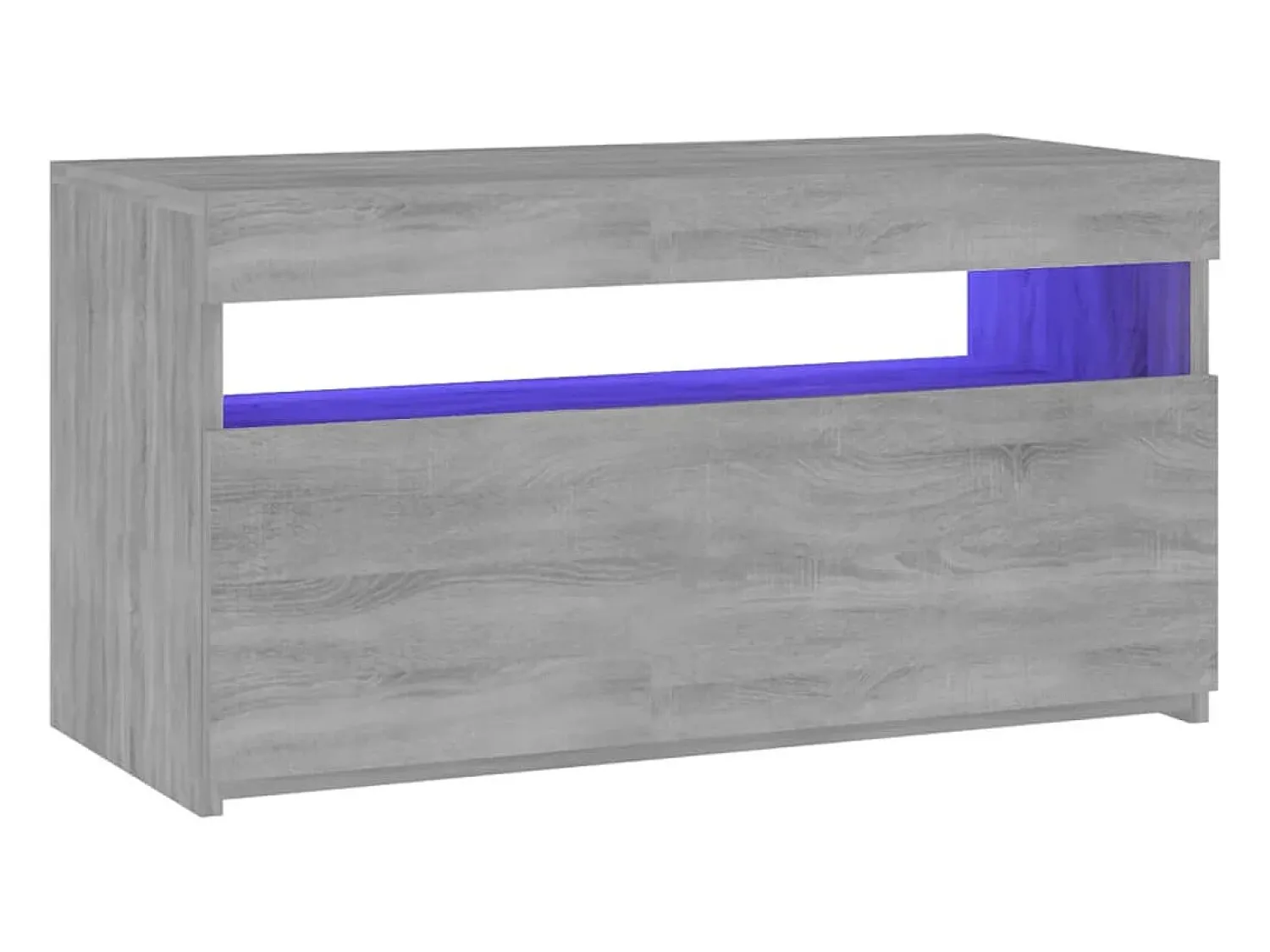 Clearance Helloshop26 Suporte de TV multimídia prateleira de TV aparador armário de TV sala de jantar sala de estar quarto com luzes LED Sonoma 75 x 35 x 40 cm cinza 02_0026828 Cinzento