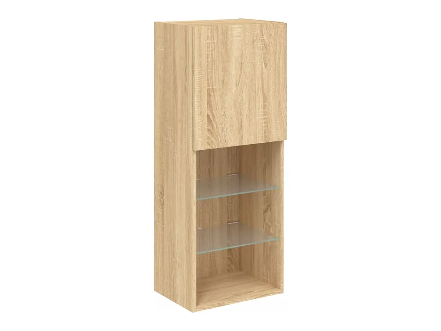 Móvel De Tv*Helloshop26 Suporte de TV multimídia prateleira de TV buffet de TV sala de jantar sala de estar quarto com LED 4 peças carvalho Sonoma madeira projetada marrom 02_0029363 Castanho