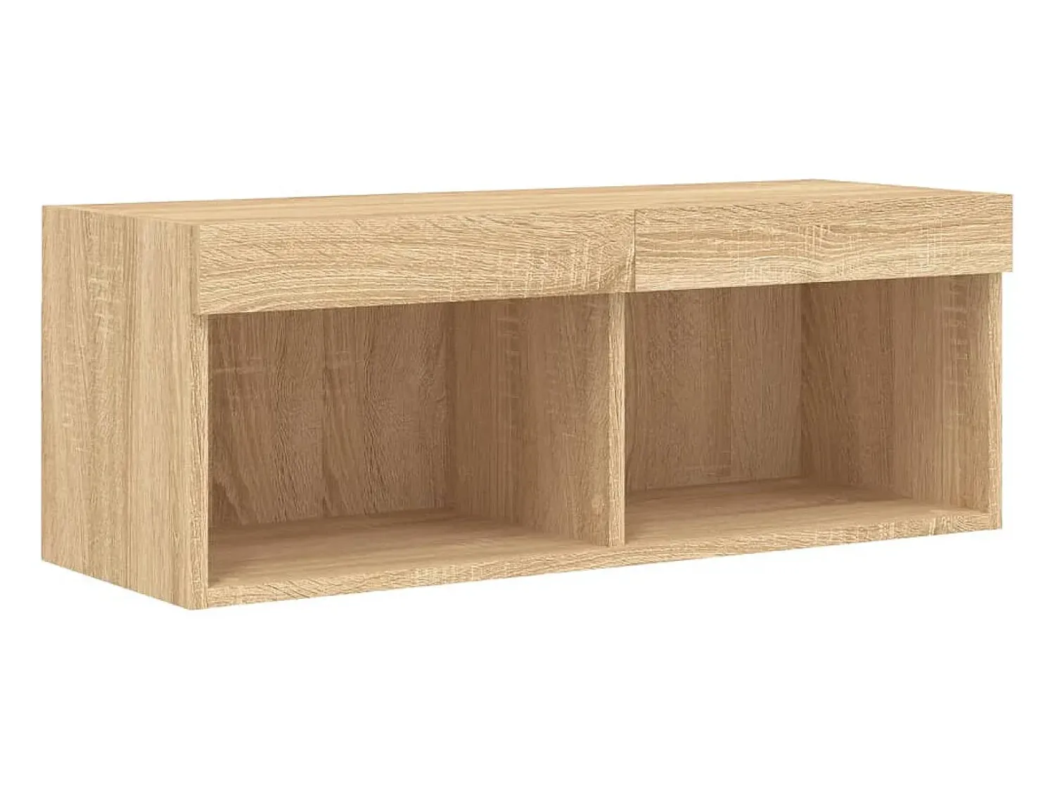 Móvel De Tv*Helloshop26 Suporte de TV multimídia prateleira de TV buffet de TV sala de jantar sala de estar quarto com LED 4 peças carvalho Sonoma madeira projetada marrom 02_0029363 Castanho
