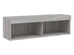 Discount Helloshop26 Suporte de TV multimídia prateleira de TV buffet de TV sala de jantar sala de estar quarto com LED 6 peças Sonoma Engineered Wood cinza 02_0029463 Castanho