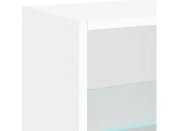 Móvel De Tv*Helloshop26 Suporte de TV multimídia prateleira de TV buffet de TV sala de jantar sala de estar quarto com LED 5 peças madeira projetada 02_0029379 Branco