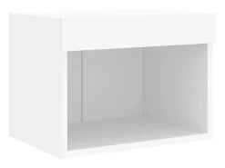 Móvel De Tv*Helloshop26 Suporte de TV multimídia prateleira de TV buffet de TV sala de jantar sala de estar quarto com LED 5 peças madeira projetada 02_0029379 Branco