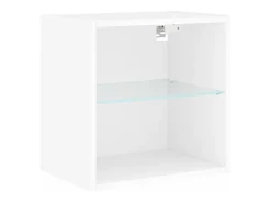 Móvel De Tv*Helloshop26 Suporte de TV multimídia prateleira de TV buffet de TV sala de jantar sala de estar quarto com LED 5 peças madeira projetada 02_0029379 Branco