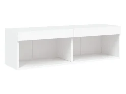 Móvel De Tv*Helloshop26 Suporte de TV multimídia prateleira de TV buffet de TV sala de jantar sala de estar quarto com LED 5 peças madeira projetada 02_0029379 Branco