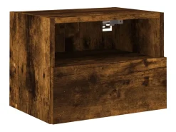 Móvel De Tv|Helloshop26 Suporte de TV multimídia prateleira de TV aparador de TV sala de jantar sala de estar quarto 5 peças carvalho defumado madeira projetada marrom 02_0029294 Castanho