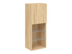 Outlet Helloshop26 Suporte de TV multimídia prateleira de TV buffet de TV sala de jantar sala de estar quarto com LED 5 peças carvalho Sonoma madeira projetada marrom 02_0029418 Castanho