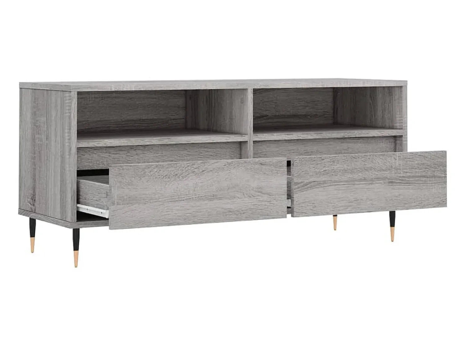 Móvel De Tv|Helloshop26 Suporte de TV multimídia prateleira de TV buffet de TV sala de jantar sala de estar quarto sonoma 100 x 345 x 445 cm madeira projetada cinza 02_0028325 Castanho
