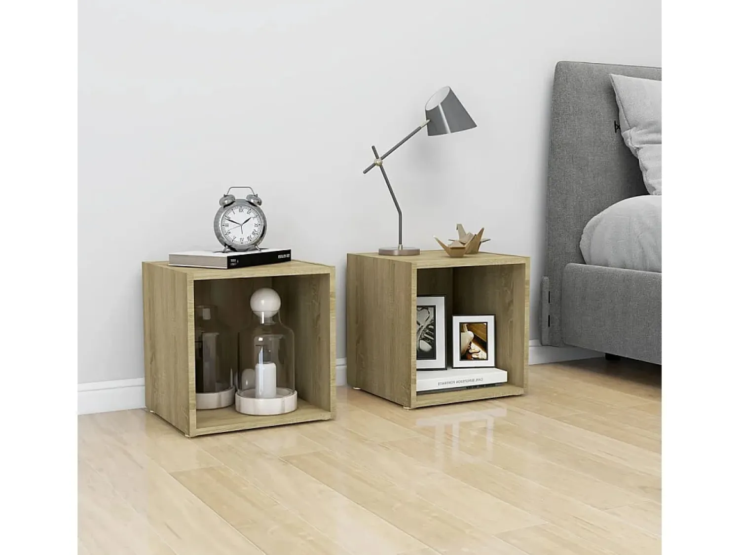 Helloshop26 Suporte de TV multimídia prateleira de TV aparador de TV sala de jantar sala de estar quarto carvalho Sonoma 37 x 35 x 37 cm madeira de engenharia marrom 02_0027525^ Móvel De Tv